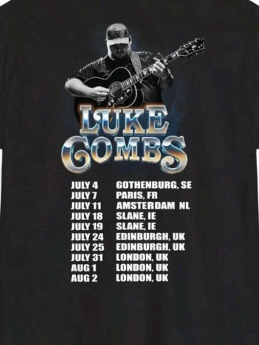Luke Combs Tour 2026 Country Music Concert Graphic T-Shirt Fan Tee